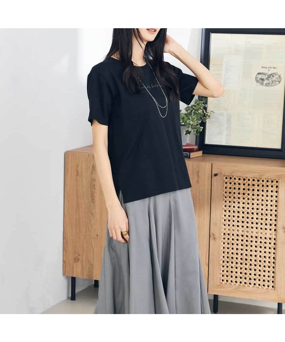 【アー ヴェー ヴェー/a.v.v】の【コットン100%】ハンドレター調ロゴTシャツ インテリア・キッズ・メンズ・レディースファッション・服の通販 founy(ファニー)  ファッション Fashion レディースファッション Fashion for Women トップス・カットソー Cut & Sew Tops シャツ・ブラウス・オフィスカジュアル Elegant Blouses & Button-Ups ロングTシャツ・Tシャツ Longline T-Shirts & Tees コンパクト Compact, Small Size シンプル Simple, Minimal 定番 Standard, Basic Item ハンド Hand, Handmade 再入荷 Restock / Back in Stock おすすめ Recommended / Our Picks ブラック|ID: prp329100004737391 ipo3291000000034360714