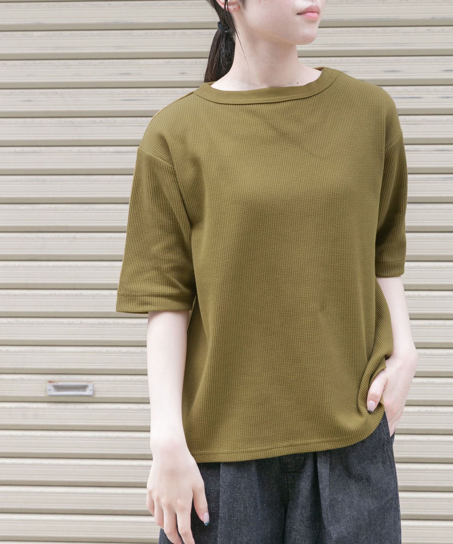 【アーバンリサーチ ドアーズ/URBAN RESEARCH DOORS】のFORK SPOON ミニワッフル5分袖Tシャツ インテリア・キッズ・メンズ・レディースファッション・服の通販 founy(ファニー) 　ファッション　Fashion　レディースファッション　Fashion for Women　トップス・カットソー　Cut & Sew Tops　シャツ・ブラウス・オフィスカジュアル　Elegant Blouses & Button-Ups　ロングTシャツ・Tシャツ　Longline T-Shirts & Tees　2025年　2025　2025春夏・S/S　Spring/Summer 2025 SS25　インナー　Innerwear　シンプル　Simple, Minimal　ベーシック　Basic, Essential　ワッフル　Waffle, Waffle Knit　夏　Summer　定番　Standard, Basic Item　S/S・春夏　SS, Spring/Summer, Warm Season　TURMERIC|ID: prp329100004737395 ipo3291000000034219104
