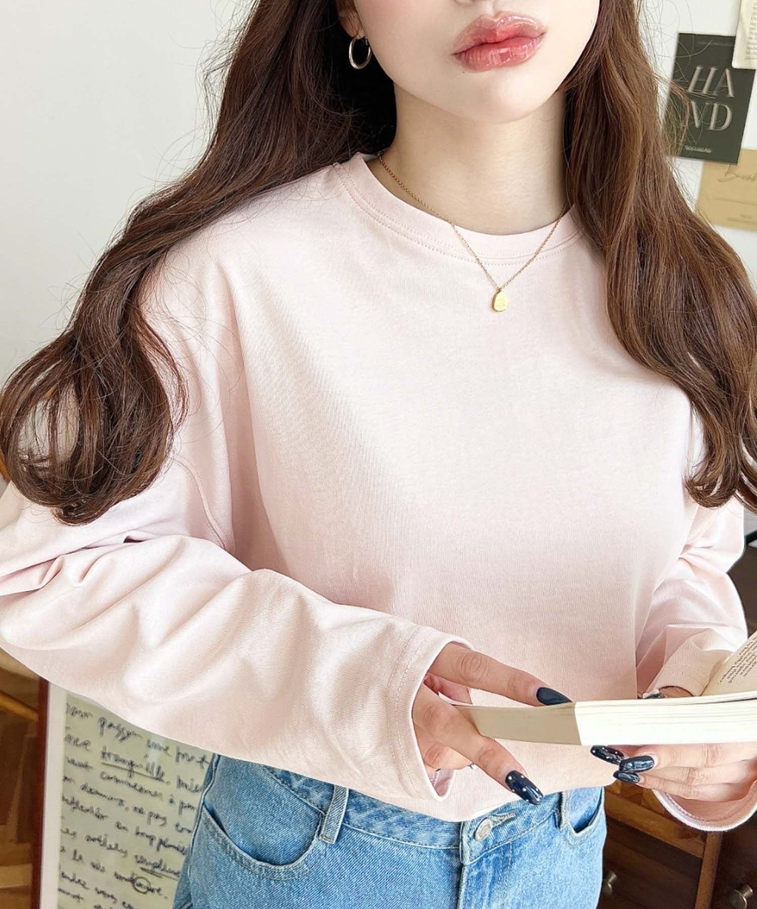 【モーメントプラス/moment+ / MEN】の綿100%無地 ボーダー.オーバーサイズロングスリーブTシャツ インテリア・キッズ・メンズ・レディースファッション・服の通販 founy(ファニー) 　ファッション　Fashion　メンズファッション　Fashion for Men　ショート　Short, Short Length　スラックス　Slacks, Dress Pants　スリーブ　Sleeve, Long Sleeve / Short Sleeve　デニム　Denim, Jeans Material　トレンド　Trend, Trending Now　定番　Standard, Basic Item　ベーシック　Basic, Essential　ボーダー　Border, Stripe　ミニスカート　Mini Skirt, Short Skirt　無地　Plain, Solid Color　ロング　Long, Long-Length　再入荷　Restock / Back in Stock　プチプライス・低価格　Affordable / Budget Price　ピンク|ID: prp329100004737405 ipo3291000000034511112