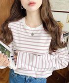 【モーメントプラス/moment+ / MEN】の綿100%無地 ボーダー.オーバーサイズロングスリーブTシャツ ピンク系その他|ID: prp329100004737405 ipo3291000000034511118