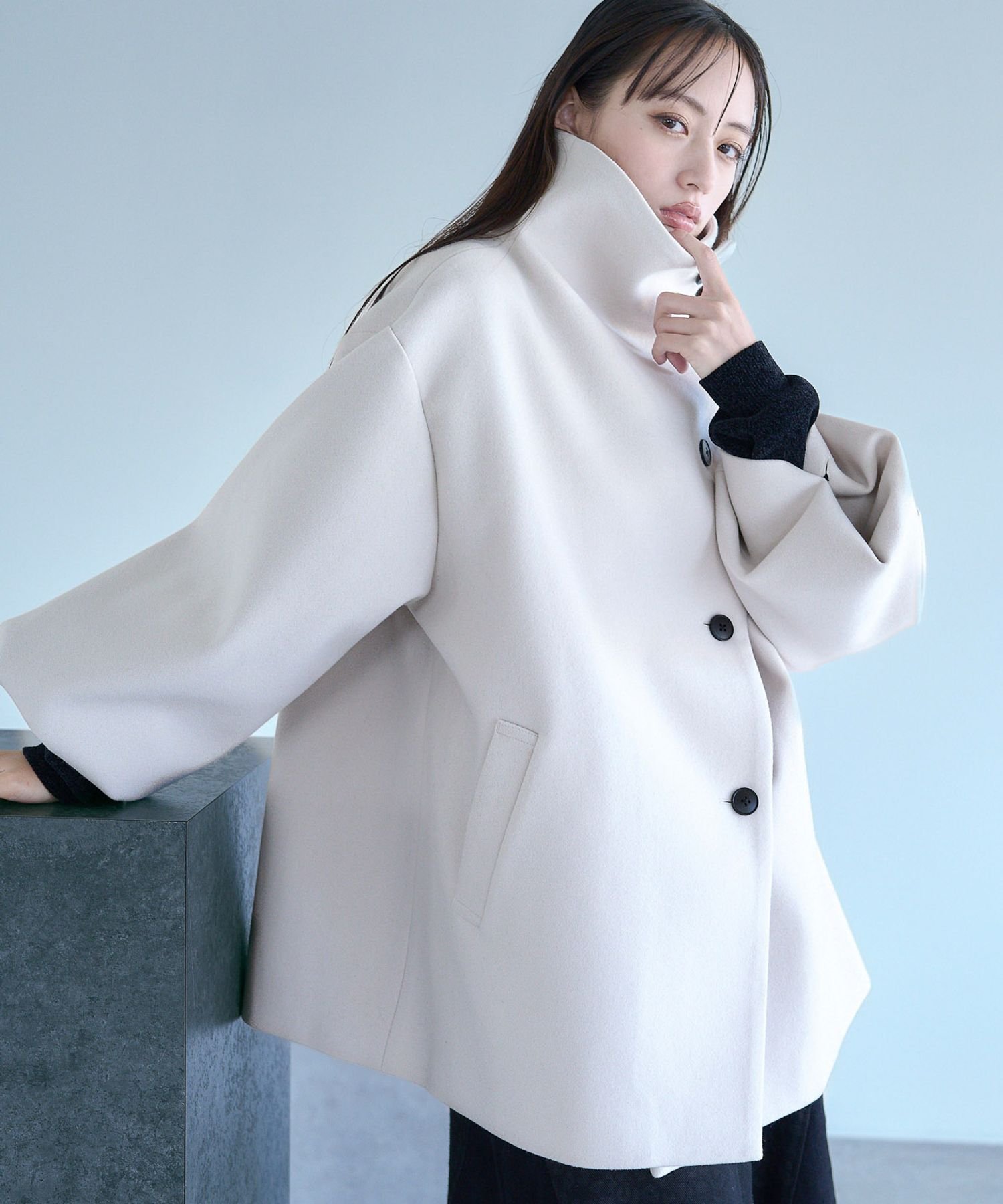 【ハレ/HARE】のウーリーテック2WAYミドルコート インテリア・キッズ・メンズ・レディースファッション・服の通販 founy(ファニー) ファッション Fashion レディースファッション Fashion for Women アウター Coat / Outerwear Collection コート・ロングコート・ピーコート Long Coats, Peacoats & More ウェーブ Wavy Pattern ショート Short, Short Length スタンド Stand Collar, Upright Stand ストレート Straight, Straight Cut フレア Flare, Flared ボトム Bottoms, Lower Wear ミドル Middle Length, Mid Height ワイド Wide, Wide Fit オフホワイト05|ID: prp329100004737855 ipo3291000000034880357