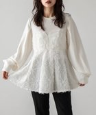 【ラジュール/Lajour】のジャガードドッキングペプラムトップス ホワイト|ID: prp329100004737944 ipo3291000000034223519