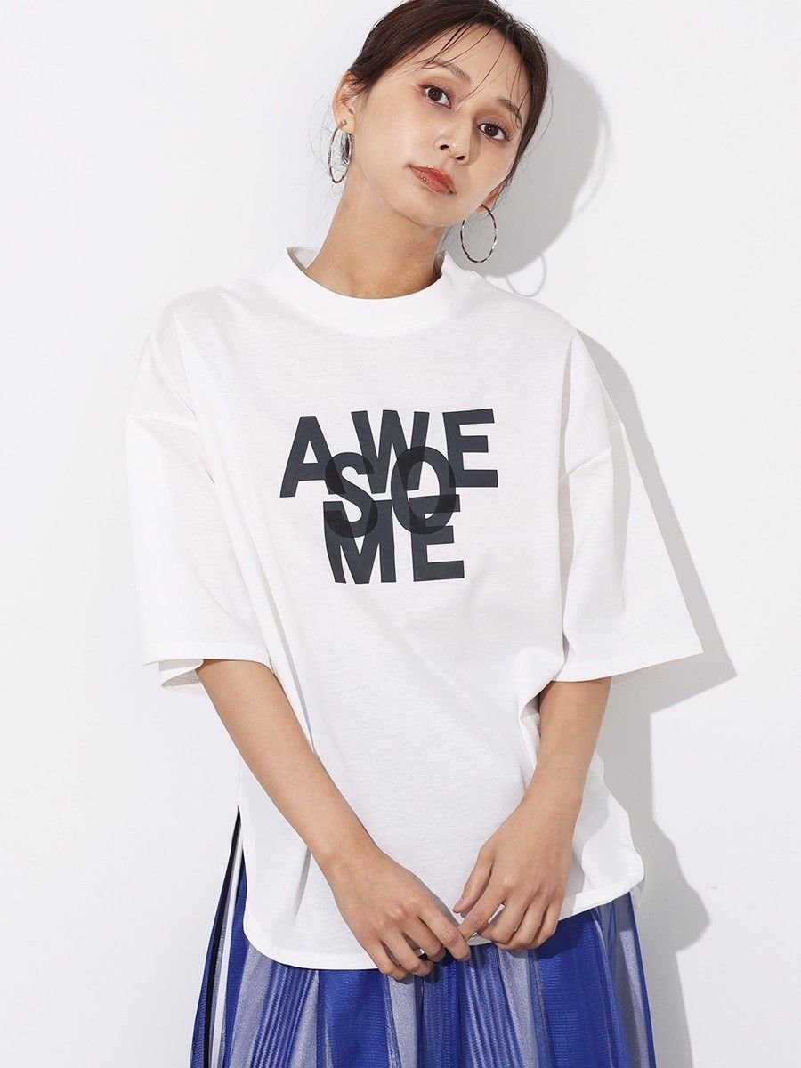 【ヴァン/Vin】のバイカラーロゴTEE インテリア・キッズ・メンズ・レディースファッション・服の通販 founy(ファニー) 　ファッション　Fashion　レディースファッション　Fashion for Women　カットソー　Cut and Sewn Top　ボトム　Bottoms, Lower Wear　モノトーン　Monotone, Black and White　オフホワイト|ID: prp329100004737963 ipo3291000000034223642