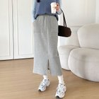 【ココモモ/COCOMOMO】の裏起毛あり/なしタイプ タイト ナロースカート ロング丈 ストレッチ スカート 裏起毛・ライトグレー|ID: prp329100004738007 ipo3291000000034577718