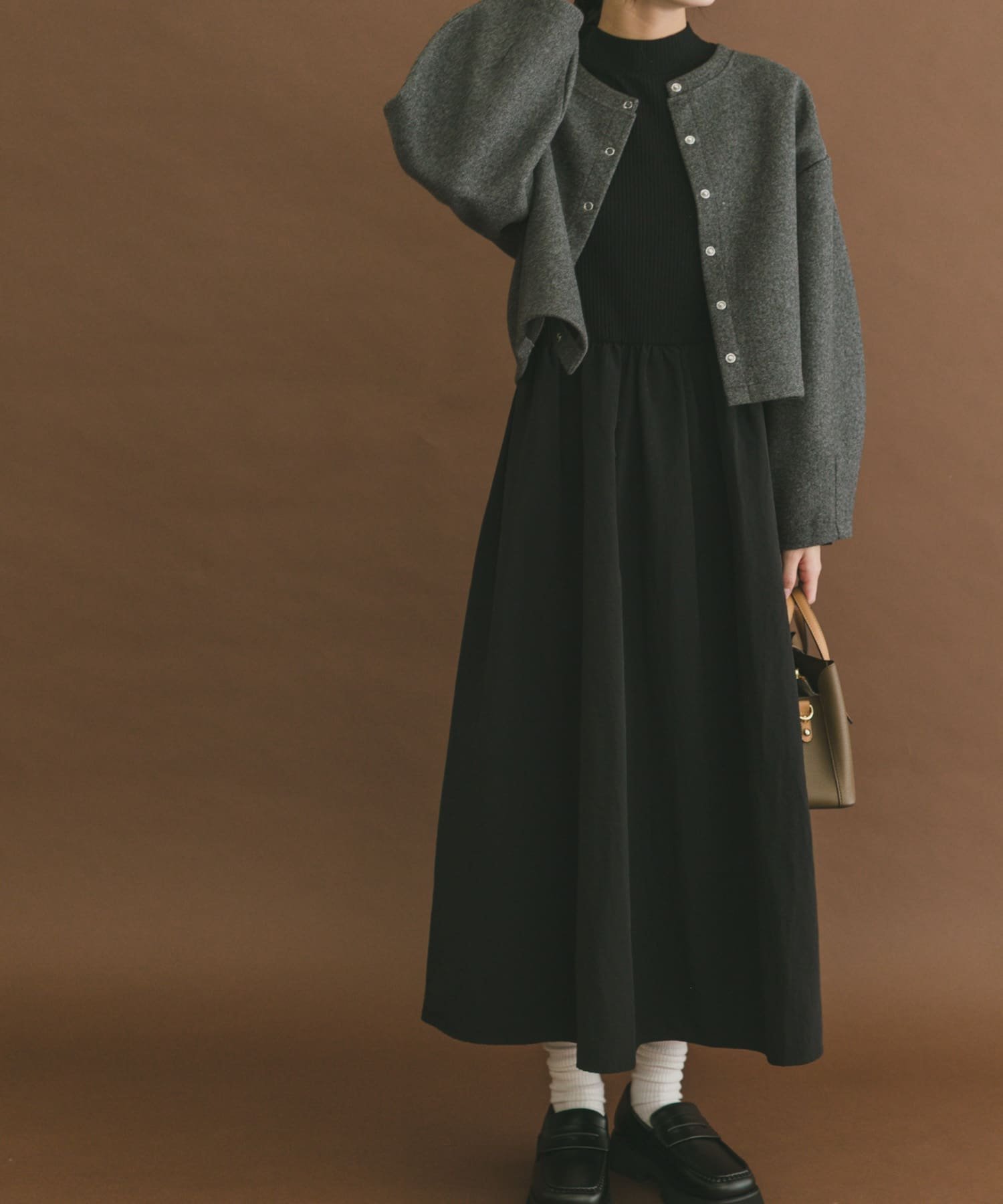 【アイテムズアーバンリサーチ/ITEMS URBAN RESEARCH】のマルチWAYセットワンピース インテリア・キッズ・メンズ・レディースファッション・服の通販 founy(ファニー) 　ファッション　Fashion　レディースファッション　Fashion for Women　ワンピース　Dresses　2025年　2025　2025-2026秋冬・A/W　Autumn/Winter 2025–26 AW25–26　冬　Winter / This Winter　カーディガン　Cardigan, Knitwear　ジャケット　Jacket, Outerwear　エレガント 上品　Elegant　A/W・秋冬　Autumn/Winter　チャコールグレー|ID: prp329100004738031 ipo3291000000034770117