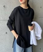 【アンドミー/andme】のUSA コットン 長袖 オーバーサイズ 裾ラウンド Tシャツ ブラック|ID: prp329100004738071 ipo3291000000034801273