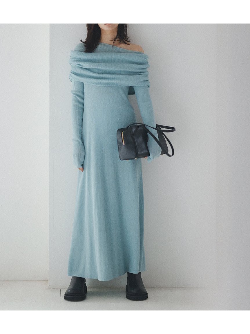 【ミラオーウェン/Mila Owen】の【セットアイテム】2wayスヌードオフショルリブニットワンピース インテリア・キッズ・メンズ・レディースファッション・服の通販 founy(ファニー) 　雑誌掲載アイテム　Magazine Picks & Fashion Features　ファッション雑誌　Fashion Magazines　ストーリィ　STORY　ファッション　Fashion　レディースファッション　Fashion for Women　ワンピース　Dresses　ニットワンピース　Knit Dresses　アクセサリー　Fashion Accessories　エレガント 上品　Elegant　ギャザー　Gathered, Ruffled　12月号　December Issue　ストール　Stole, Wrap　スヌード　Snood, Infinity Scarf　スマート　Smart, Elegant　雑誌　Magazine, Fashion Magazine　デコルテ　Décolleté, Neckline　ドレープ　Drape, Draping Fabric　フレア　Flare, Flared　ペチコート　Petticoat, Underskirt　ランダム　Random, Irregular　リブニット　Rib Knit, Ribbed Knit　ワンショル　One Shoulder, Asymmetrical　おすすめ　Recommended / Our Picks　LBLU[081]|ID: prp329100004738074 ipo3291000000034224287