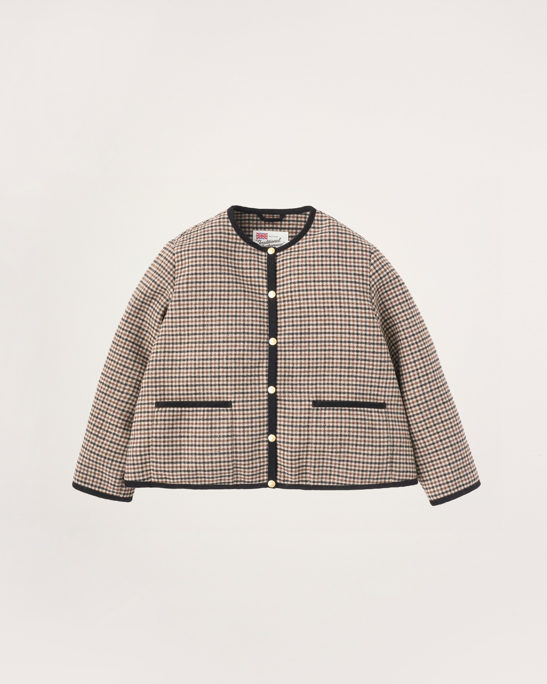 【トラディショナル ウェザーウェア/TWW / Traditional Weatherwear】のARKLEY A-LINE BEAVER インテリア・キッズ・メンズ・レディースファッション・服の通販 founy(ファニー) 　ファッション　Fashion　レディースファッション　Fashion for Women　キルティング　Quilted, Quilting　コーデュロイ　Corduroy, Cord Fabric　ストール　Stole, Wrap　チェック　Check, Plaid, Tartan　ドット　Polka Dot, Dot Pattern　ドレス　Dress, One-Piece　ハウンドトゥース　Houndstooth, Dogtooth Check　パイピング　Piping, Trim Design　マフラー　Scarf, Muffler　リュクス　Luxury, Elegant, High-End, Chic　A/W・秋冬　Autumn/Winter　ブラウンチェック|ID: prp329100004738167 ipo3291000000034224960