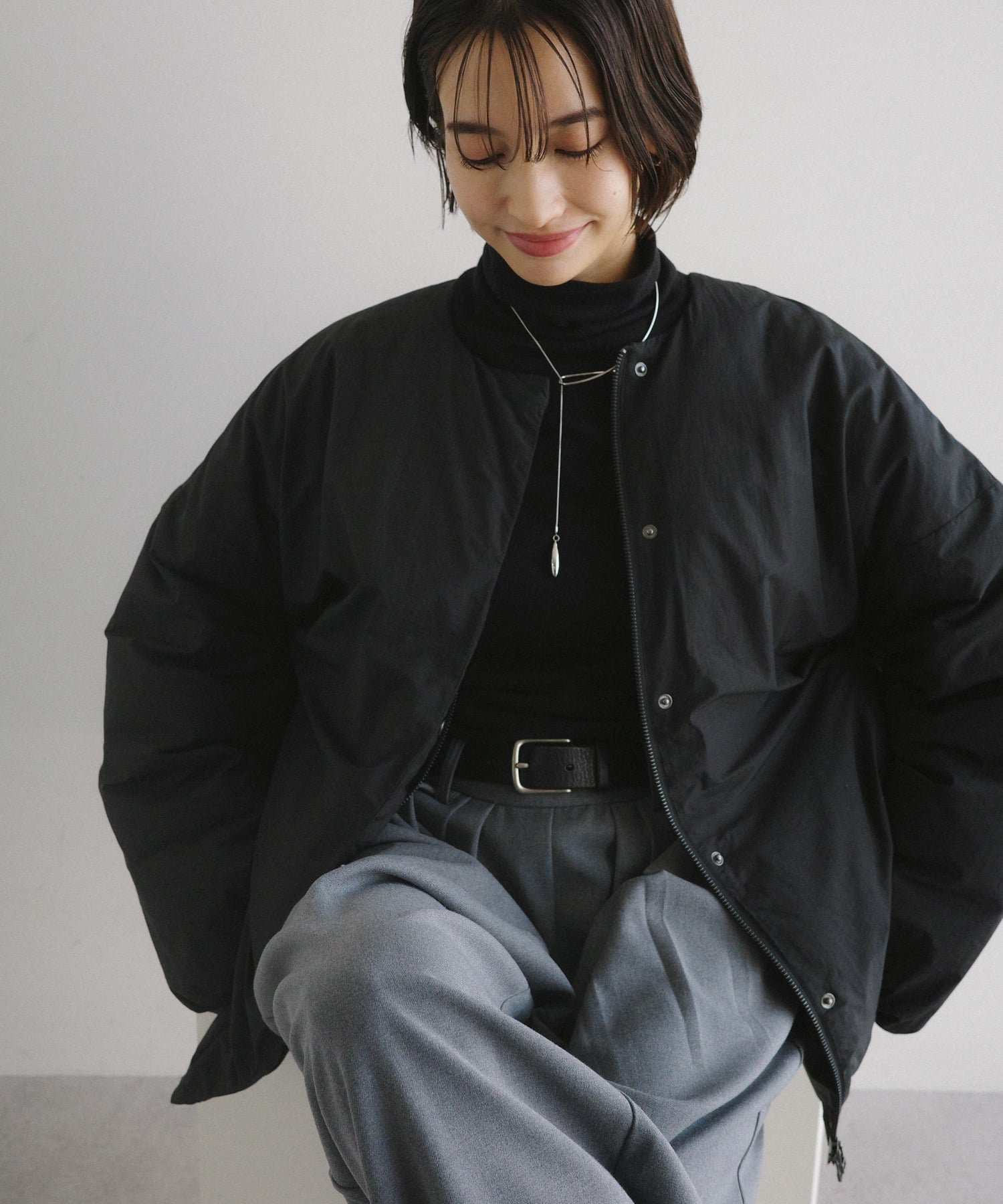 【アンドミー/andme】のノーカラー サイドジップ ダウンジャケット evernavy エバーネイビー 人気、トレンドファッション・服の通販 founy(ファニー) ファッション Fashion レディースファッション Fashion for Women アウター Coat / Outerwear Collection レディースジャケット・軽アウター Jackets キルティング Quilted, Quilting サイドジップ Side Zip, Side Zipper ジャケット Jacket, Outerwear ストール Stole, Wrap タートルネック Turtleneck, High Neck ダウン Down, Puffer バランス Balance, Style Balance フェザー Feather, Feather Detail フレンチ French, French Style other-1|ID: prp329100004738254 ipo3291000000034798978