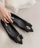 【ランダ/RANDA】のモノグラムパーツリボンフラットパンプス BLACK|ID: prp329100004738293 ipo3291000000034225676