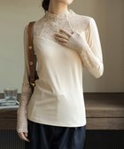 【ミニミニストア/miniministore】のレースカットソー切り替えインナートップス 人気、トレンドファッション・服の通販 founy(ファニー) ファッション Fashion レディースファッション Fashion for Women トップス・カットソー Cut & Sew Tops カットソー・ベーシックTシャツ Cut-and-Sewn Tops / Stretch Tees & Basics インナー Innerwear スウェット / スエット Sweatshirt, Sweatwear 長袖 Long Sleeve, Full Sleeve フィット Fit, Slim Fit フェミニン Feminine, Girly レース Lace, Lace Fabric エレガント 上品 Elegant thumbnail ライトベージュ|ID: prp329100004738313 ipo3291000000034465350