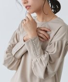 【ピエロ/Pierrot】の袖パールボタンボリュームスリーブカットソー グレージュ|ID: prp329100004738317 ipo3291000000034225815