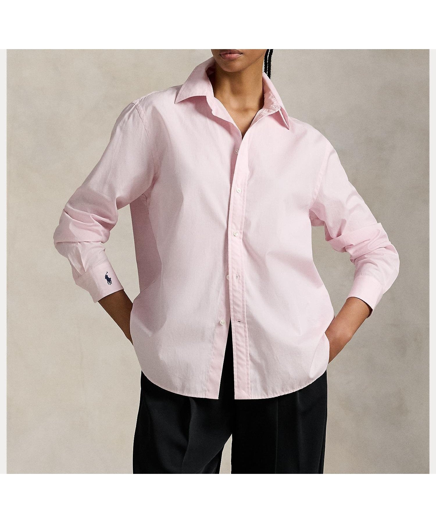【ラルフローレン/RALPH LAUREN】のオーバーサイズ フィット コットン シャツ インテリア・キッズ・メンズ・レディースファッション・服の通販 founy(ファニー) 　ファッション　Fashion　レディースファッション　Fashion for Women　トップス・カットソー　Cut & Sew Tops　シャツ・ブラウス・オフィスカジュアル　Elegant Blouses & Button-Ups　カフス　Cuff Design　ショルダー　Shoulder, Shoulder Strap　ドロップ　Drop Shoulder, Dropped Style　フィット　Fit, Slim Fit　プリーツ　Pleats, Pleated　ボックス　Boxy, Box Shape　ヨーク　Yoke, Yoke Design　ラウンド　Round, Round Neck　ループ　Loop, Loop Knit　長袖　Long Sleeve, Full Sleeve　680ピンク|ID: prp329100004738339 ipo3291000000034582237