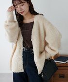 【ディスコート/Discoat】の【新色追加!/WEB限定】MIXブークレシャギー配色Vネックカーディガン アイボリー|ID: prp329100004738341 ipo3291000000034225975