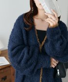 【ディスコート/Discoat】の【新色追加!/WEB限定】MIXブークレシャギー配色Vネックカーディガン ミッドナイトブルー|ID: prp329100004738341 ipo3291000000034225984