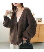 【ディスコート/Discoat】の【新色追加!/WEB限定】MIXブークレシャギー配色Vネックカーディガン ブラウン|ID: prp329100004738341 ipo3291000000034225988