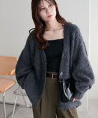 【ディスコート/Discoat】の【新色追加!/WEB限定】MIXブークレシャギー配色Vネックカーディガン グレー|ID: prp329100004738341 ipo3291000000034225990
