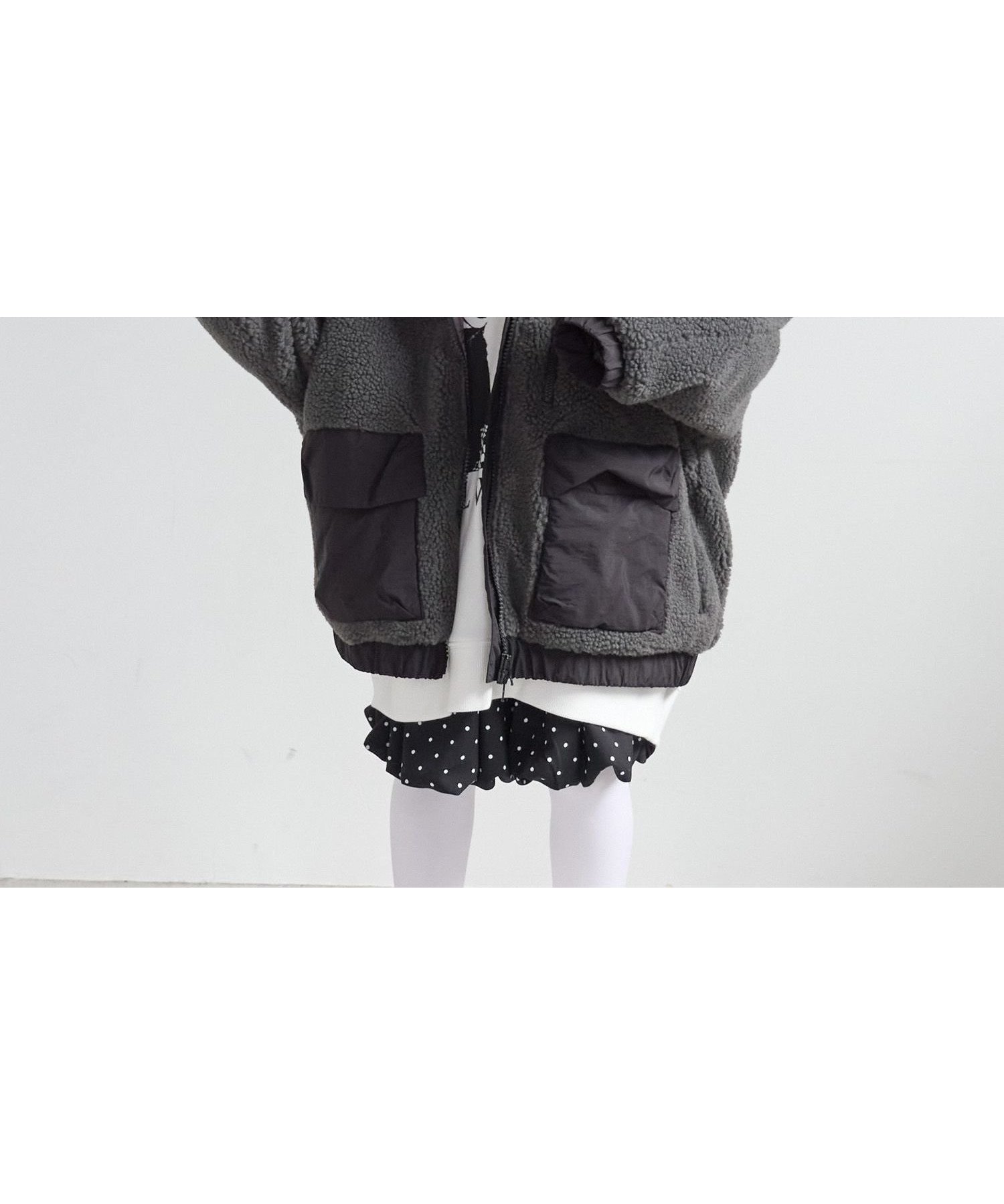 【ローリーズファーム/LOWRYS FARM / KIDS】のエアサーマルボアブルゾン インテリア・キッズ・メンズ・レディースファッション・服の通販 founy(ファニー) 　ファッション　Fashion　キッズファッション　Fashion for Kids　アウトドア　Outdoor Clothing　ジャケット　Jacket, Outerwear　スタンド　Stand Collar, Upright Stand　ダウン　Down, Puffer　ブルゾン　Blouson, Bomber Jacket　ポケット　Pocket, Pocket Detail　チャコールグレー|ID: prp329100004738347 ipo3291000000034490594