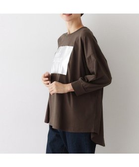 【デッサン/Dessin】の【洗える】箔プリントロングTシャツ 人気、トレンドファッション・服の通販 founy(ファニー) ファッション Fashion レディースファッション Fashion for Women トップス・カットソー Cut & Sew Tops シャツ・ブラウス・オフィスカジュアル Elegant Blouses & Button-Ups ロングTシャツ・Tシャツ Longline T-Shirts & Tees ギャザー Gathered, Ruffled シルバー Silver, Metallic Silver シンプル Simple, Minimal スマート Smart, Elegant プリント Print, Printed Pattern ロング Long, Long-Length 洗える Machine Washable |ID:prp329100004738348