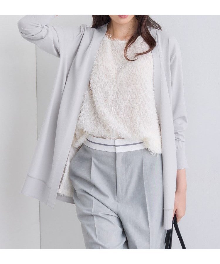 【インディヴィ/INDIVI】の秋SALE! 【洗える】着流しロングカーディガン インテリア・キッズ・メンズ・レディースファッション・服の通販 founy(ファニー) 　ファッション　Fashion　レディースファッション　Fashion for Women　トップス・カットソー　Cut & Sew Tops　カーディガン・羽織り　Layered Style Cardigans　インナー　Innerwear　洗える　Machine Washable　秋　Autumn　カーディガン　Cardigan, Knitwear　コンパクト　Compact, Small Size　シンプル　Simple, Minimal　ストレッチ　Stretch, Stretchy Fabric　スマート　Smart, Elegant　パターン　Pattern, Design Print　ロング　Long, Long-Length　エレガント 上品　Elegant　ライトグレー|ID: prp329100004738353 ipo3291000000034226071