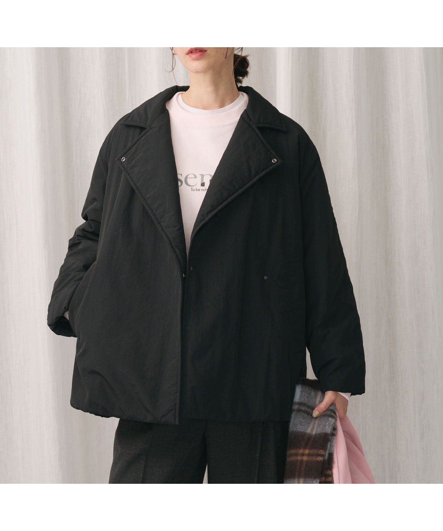 【ビューティ&ユース ユナイテッドアローズ/BEAUTY&YOUTH / UNITED ARROWS】の【WEB限定 Wardrobe DAILY MINIMAL】テーラード ナイロンパッファーブルゾン ウォッシャブル インテリア・キッズ・メンズ・レディースファッション・服の通販 founy(ファニー) ファッション Fashion レディースファッション Fashion for Women アウター Coat / Outerwear Collection ブルゾンジャケット・スポーティアウター Blouson Jackets ウォッシャブル Machine Washable オケージョン Occasion Wear シンプル Simple, Minimal スタンド Stand Collar, Upright Stand ダブル Double, Double-Breasted テーラード Tailored, Tailored Fit バルーン Balloon, Balloon Silhouette フェミニン Feminine, Girly ブルゾン Blouson, Bomber Jacket 冬 Winter / This Winter おすすめ Recommended / Our Picks ビジネス 仕事 通勤 Business / Work / Commuting BLACK|ID: prp329100004738372 ipo3291000000034539546