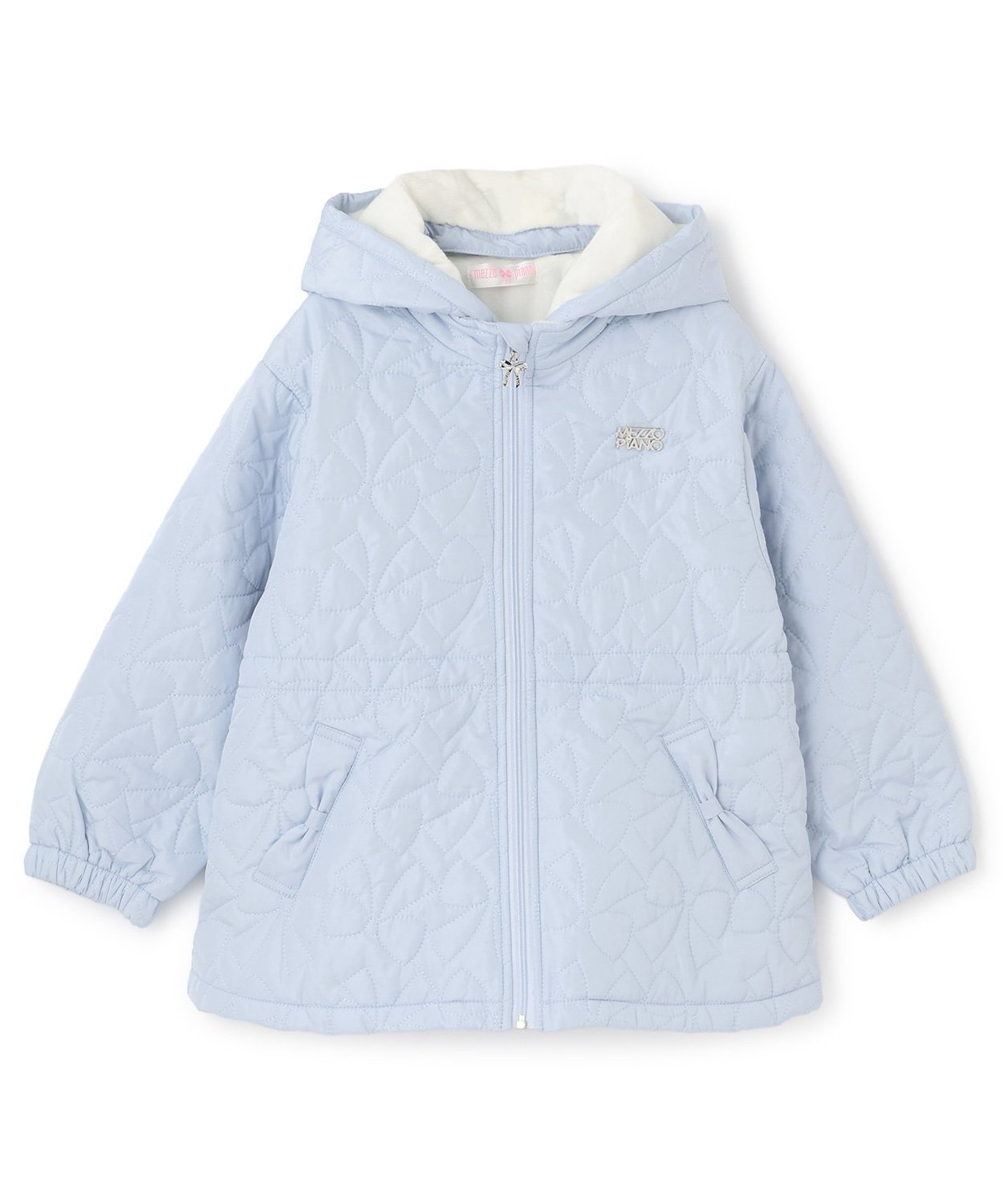 【ナルミヤ オンライン/NARUMIYA ONELINE / KIDS】のリボンキルティング ブルゾン インテリア・キッズ・メンズ・レディースファッション・服の通販 founy(ファニー) 　ファッション　Fashion　キッズファッション　Fashion for Kids　キルティング　Quilted, Quilting　ブルゾン　Blouson, Bomber Jacket　ポケット　Pocket, Pocket Detail　リボン　Ribbon, Bow　サックス|ID: prp329100004738408 ipo3291000000034226434