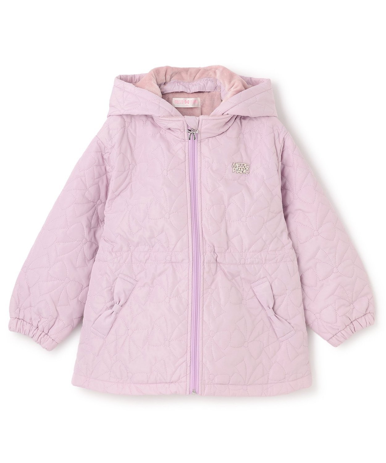 【ナルミヤ オンライン/NARUMIYA ONELINE / KIDS】のリボンキルティング ブルゾン インテリア・キッズ・メンズ・レディースファッション・服の通販 founy(ファニー) 　ファッション　Fashion　キッズファッション　Fashion for Kids　キルティング　Quilted, Quilting　ブルゾン　Blouson, Bomber Jacket　ポケット　Pocket, Pocket Detail　リボン　Ribbon, Bow　ライラック|ID: prp329100004738408 ipo3291000000034226435