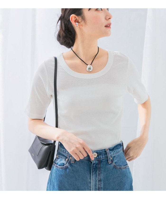 【アーバンリサーチ ロッソ/URBAN RESEARCH ROSSO】の接触冷感強撚コットン2WAYカットソー インテリア・キッズ・メンズ・レディースファッション・服の通販 founy(ファニー) https://founy.com/ ファッション Fashion レディースファッション Fashion for Women トップス・カットソー Cut & Sew Tops カットソー・ベーシックTシャツ Cut-and-Sewn Tops / Stretch Tees & Basics 2025年 2025 2025春夏・S/S Spring/Summer 2025 SS25 カットソー Cut and Sewn Top コンパクト Compact, Small Size シンプル Simple, Minimal デコルテ Décolleté, Neckline デニム Denim, Jeans Material ワイド Wide, Wide Fit エレガント 上品 Elegant 夏 Summer S/S・春夏 SS, Spring/Summer, Warm Season |ID: prp329100004738427 ipo3291000000034226533