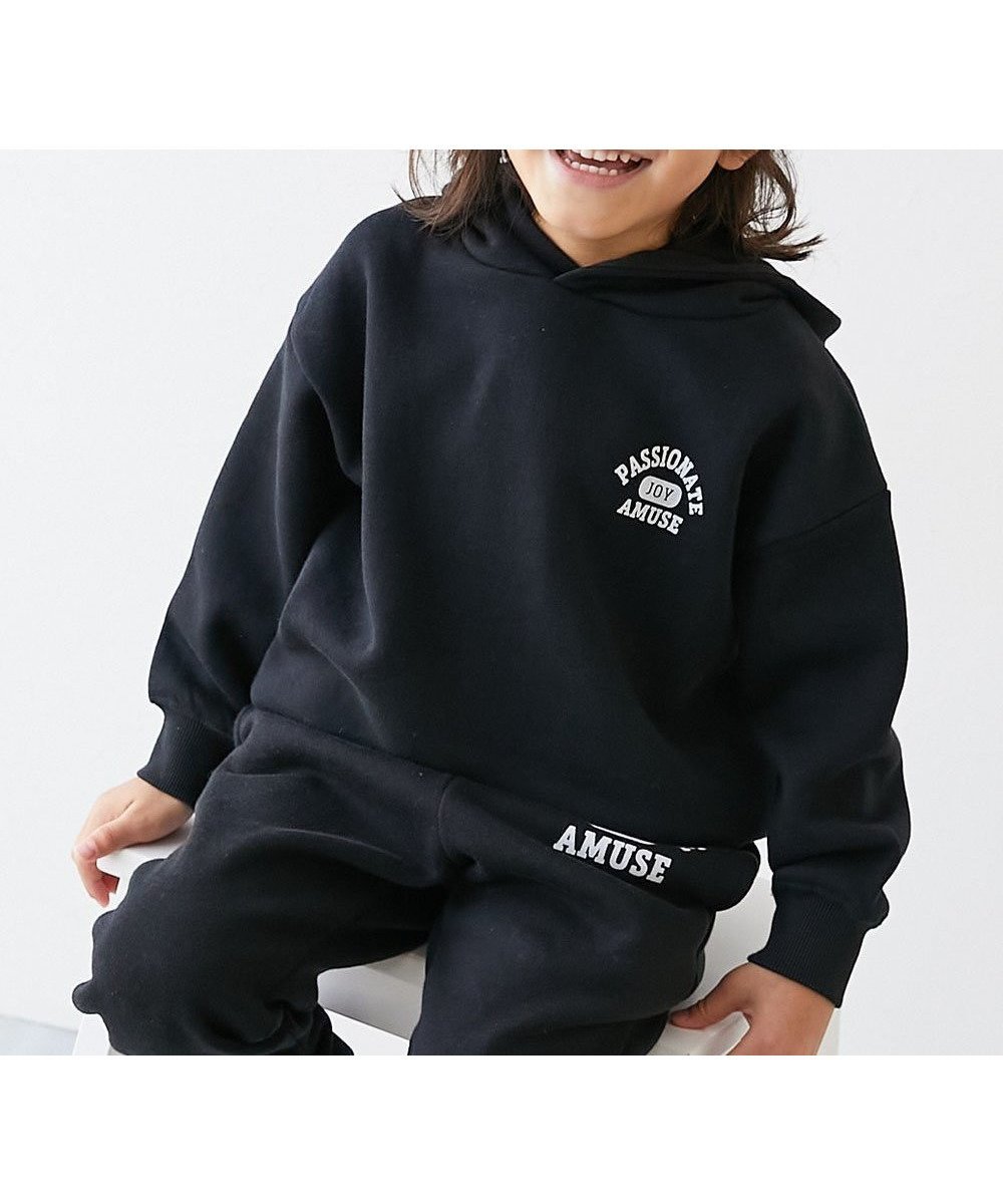 【デビロック/devirock / KIDS】のデビラボ プリント裏起毛プルパーカー プルパーカー パーカー トップス 25AW インテリア・キッズ・メンズ・レディースファッション・服の通販 founy(ファニー) 　ファッション　Fashion　キッズファッション　Fashion for Kids　トップス・カットソー　Cut & Sew Tops　トレンド　Trend, Trending Now　パーカー　Hoodie, Parka　プリント　Print, Printed Pattern　おすすめ　Recommended / Our Picks　2025年　2025　2025-2026秋冬・A/W　Autumn/Winter 2025–26 AW25–26　005-ロゴS-ブラック|ID: prp329100004738434 ipo3291000000034405500