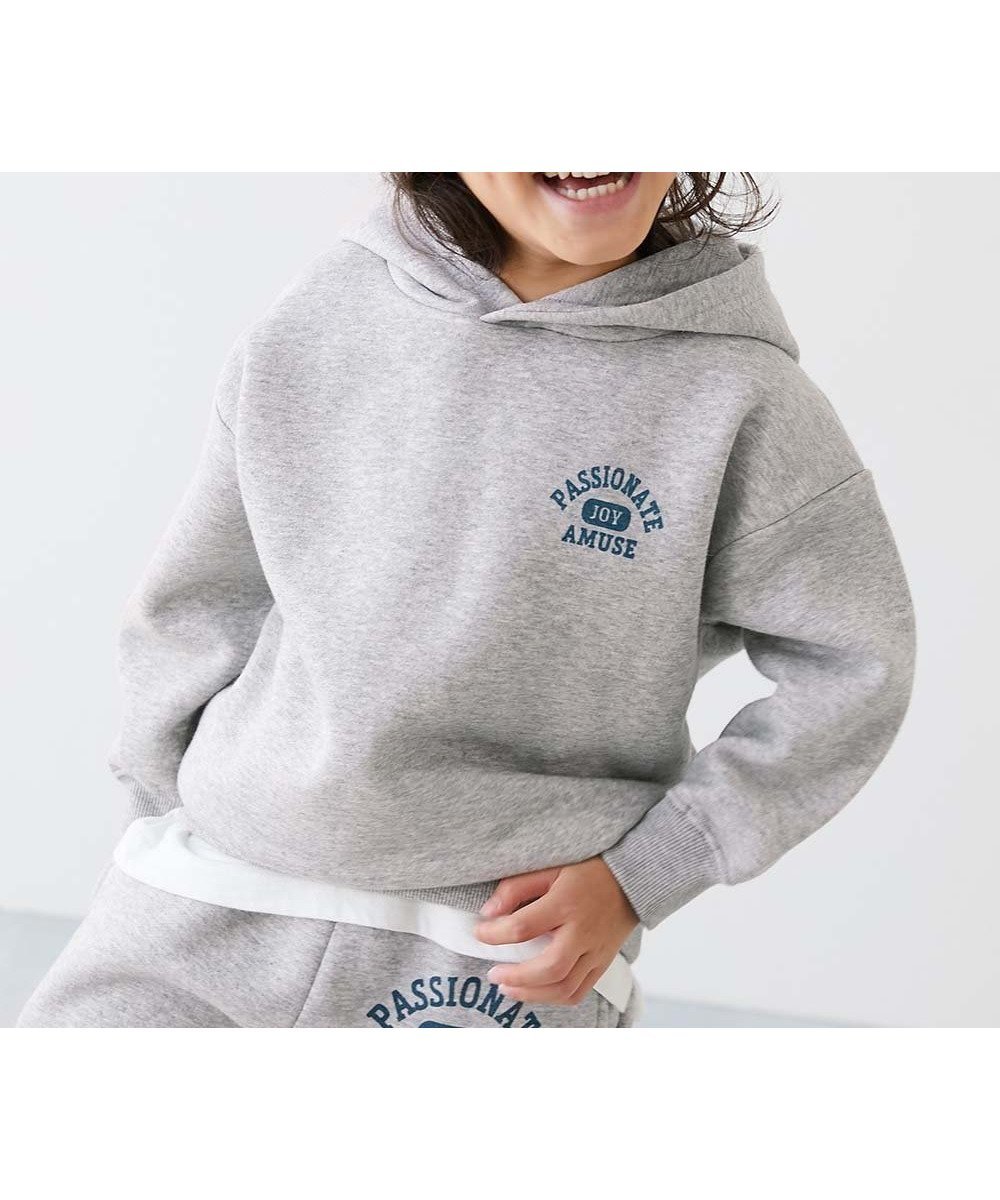 【デビロック/devirock / KIDS】のデビラボ プリント裏起毛プルパーカー プルパーカー パーカー トップス 25AW インテリア・キッズ・メンズ・レディースファッション・服の通販 founy(ファニー) 　ファッション　Fashion　キッズファッション　Fashion for Kids　トップス・カットソー　Cut & Sew Tops　トレンド　Trend, Trending Now　パーカー　Hoodie, Parka　プリント　Print, Printed Pattern　おすすめ　Recommended / Our Picks　2025年　2025　2025-2026秋冬・A/W　Autumn/Winter 2025–26 AW25–26　006-ロゴS-杢グレー|ID: prp329100004738434 ipo3291000000034405502