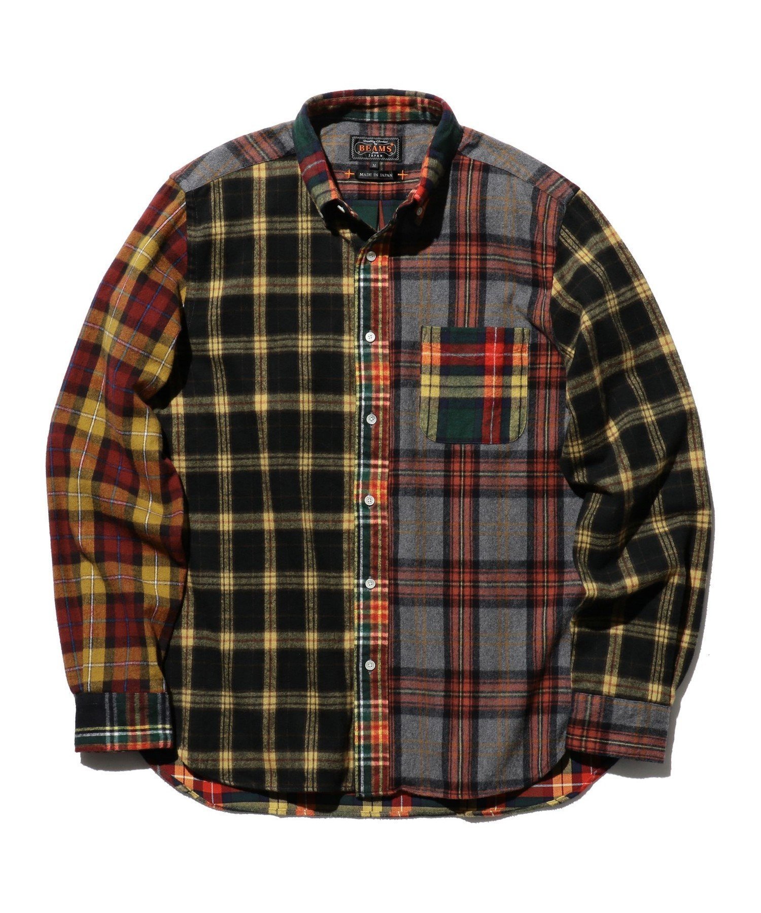 【ビームス/BEAMS / MEN】のフランネルチェック パネル ボタンダウンシャツ 人気、トレンドファッション・服の通販 founy(ファニー)  ファッション Fashion メンズファッション Fashion for Men スタンダード Standard, Basic チェック Check, Plaid, Tartan 定番 Standard, Basic Item バランス Balance, Style Balance パターン Pattern, Design Print ベーシック Basic, Essential ポケット Pocket, Pocket Detail A/W・秋冬 Autumn/Winter  other-1|ID: prp329100004738487 ipo3291000000034351918
