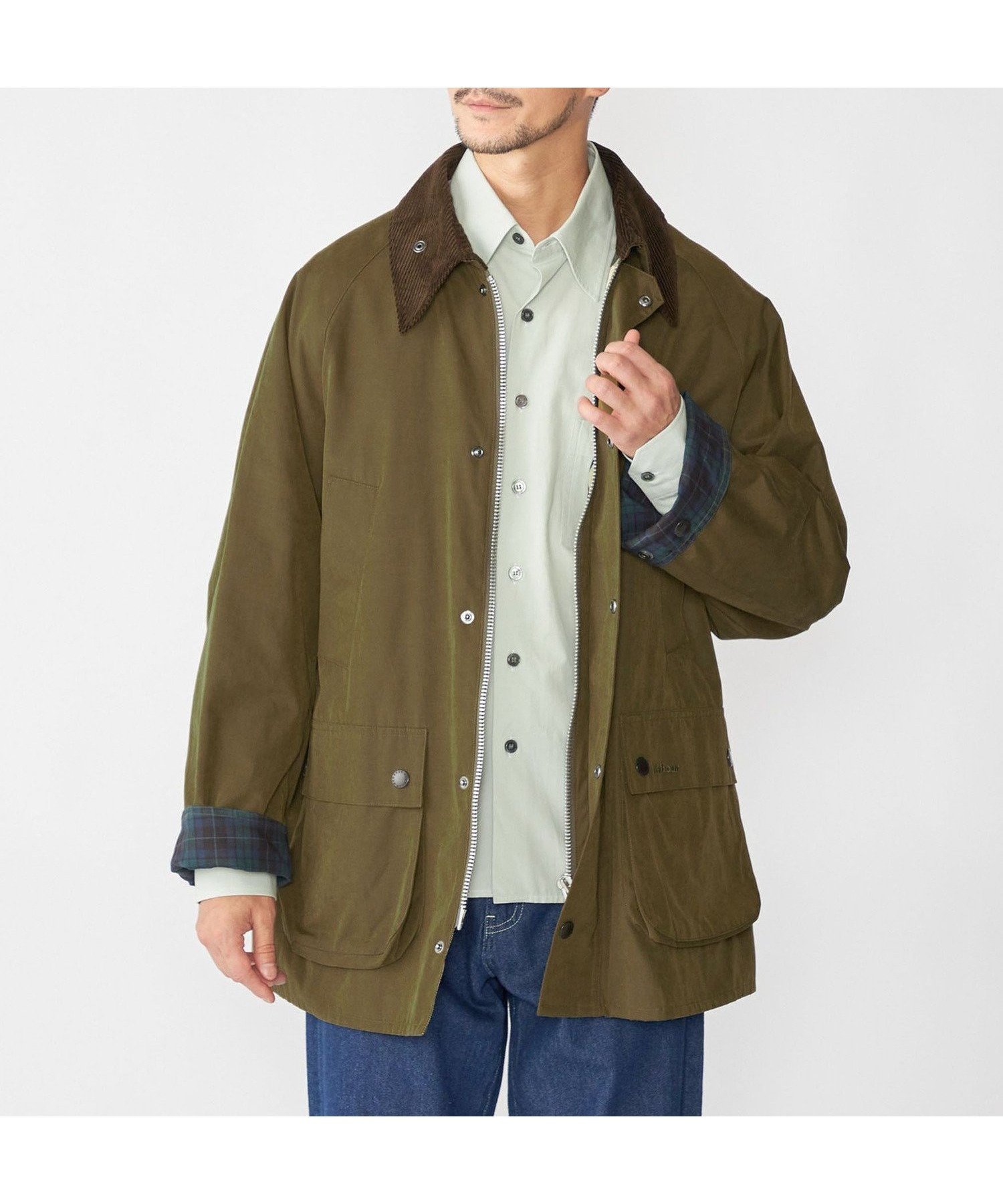 【シップス/SHIPS / MEN】の【SHIPS別注】Barbour 50th ANNIV OS BEDALE インテリア・キッズ・メンズ・レディースファッション・服の通販 founy(ファニー) 　ファッション　Fashion　メンズファッション　Fashion for Men　アウトドア　Outdoor Clothing　シルバー　Silver, Metallic Silver　ジップ　Zip, Zipper　スペシャル　Special, Limited Edition　チェック　Check, Plaid, Tartan　定番　Standard, Basic Item　人気　Popular, Best Seller　ピーチ　Peach, Soft Touch　別注　Limited Edition, Custom Order　オリーブ|ID: prp329100004738539 ipo3291000000034227248
