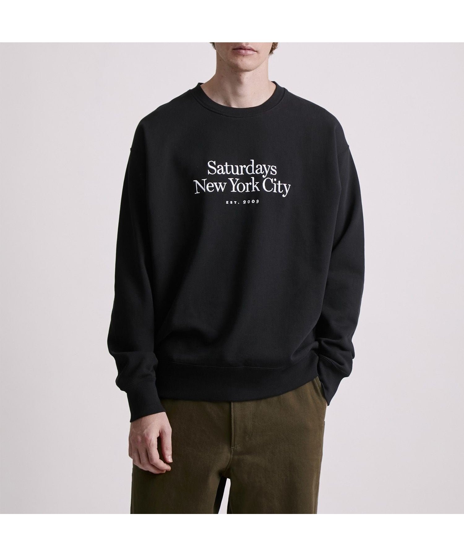 【サタデイズ ニューヨークシティ/SATURDAYS NYC】のBowery Miller Standard Sweatshirt インテリア・キッズ・メンズ・レディースファッション・服の通販 founy(ファニー) 　ファッション　Fashion　レディースファッション　Fashion for Women　トップス・カットソー　Cut & Sew Tops　シャツ・ブラウス・オフィスカジュアル　Elegant Blouses & Button-Ups　レディースパーカー・カジュアルフーディー　Casual Hoodies & Sweatshirts　ロングTシャツ・Tシャツ　Longline T-Shirts & Tees　スウェット・クルーネックトップス　Sweatshirts & Crewnecks / Relaxed Fit Sweat Tops　スタンダード　Standard, Basic　フィット　Fit, Slim Fit　フロント　Front, Front Design　定番　Standard, Basic Item　ブラック(01)|ID: prp329100004738638 ipo3291000000034227727
