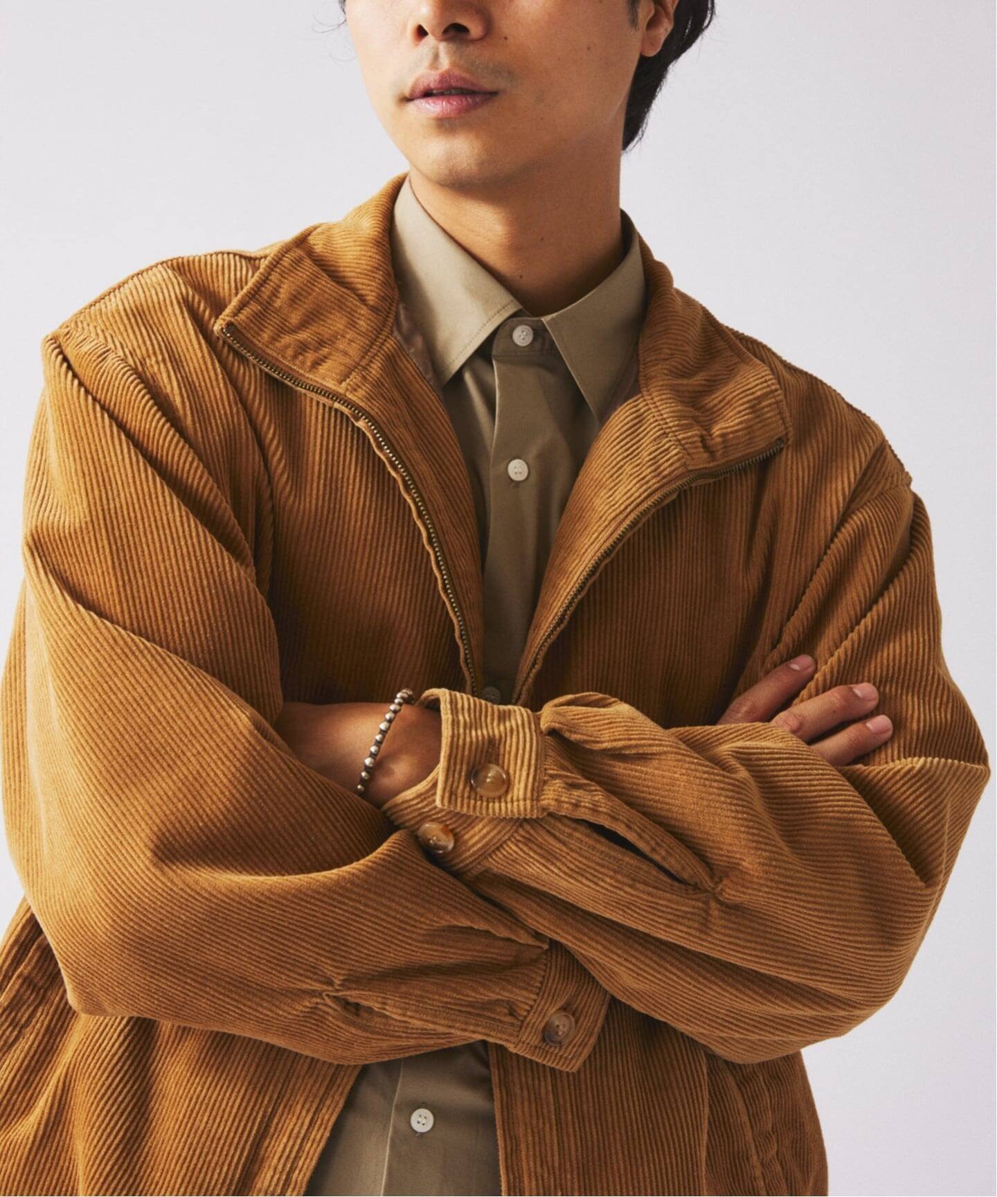 【ジャーナルスタンダード レリューム/JOURNAL STANDARD relume / MEN】のコーデュロイ スタンドカラー ジップブルゾン インテリア・キッズ・メンズ・レディースファッション・服の通販 founy(ファニー) 　ファッション　Fashion　メンズファッション　Fashion for Men　クラシック　Classic, Timeless Style　コーデュロイ　Corduroy, Cord Fabric　ジップアップ　Zip-Up, Full Zip　スタンド　Stand Collar, Upright Stand　スラックス　Slacks, Dress Pants　セットアップ　Set-Up, Coordinated Outfit　フィット　Fit, Slim Fit　ブルゾン　Blouson, Bomber Jacket　ベーシック　Basic, Essential　モダン　Modern, Contemporary　おすすめ　Recommended / Our Picks　エレガント 上品　Elegant　キャメル A|ID: prp329100004738669 ipo3291000000034227900