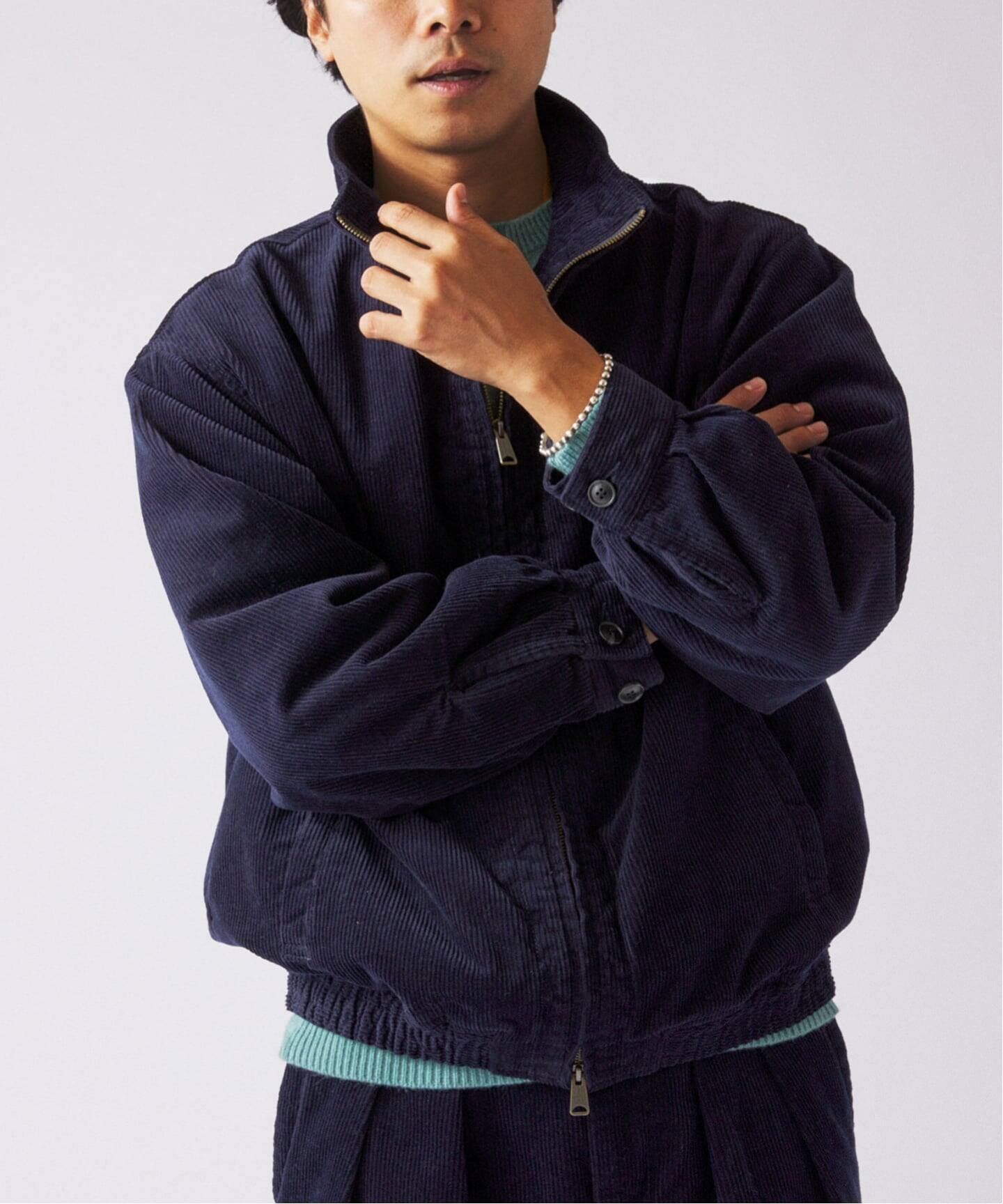 【ジャーナルスタンダード レリューム/JOURNAL STANDARD relume / MEN】のコーデュロイ スタンドカラー ジップブルゾン インテリア・キッズ・メンズ・レディースファッション・服の通販 founy(ファニー) 　ファッション　Fashion　メンズファッション　Fashion for Men　クラシック　Classic, Timeless Style　コーデュロイ　Corduroy, Cord Fabric　ジップアップ　Zip-Up, Full Zip　スタンド　Stand Collar, Upright Stand　スラックス　Slacks, Dress Pants　セットアップ　Set-Up, Coordinated Outfit　フィット　Fit, Slim Fit　ブルゾン　Blouson, Bomber Jacket　ベーシック　Basic, Essential　モダン　Modern, Contemporary　おすすめ　Recommended / Our Picks　エレガント 上品　Elegant　ネイビー|ID: prp329100004738669 ipo3291000000034227902
