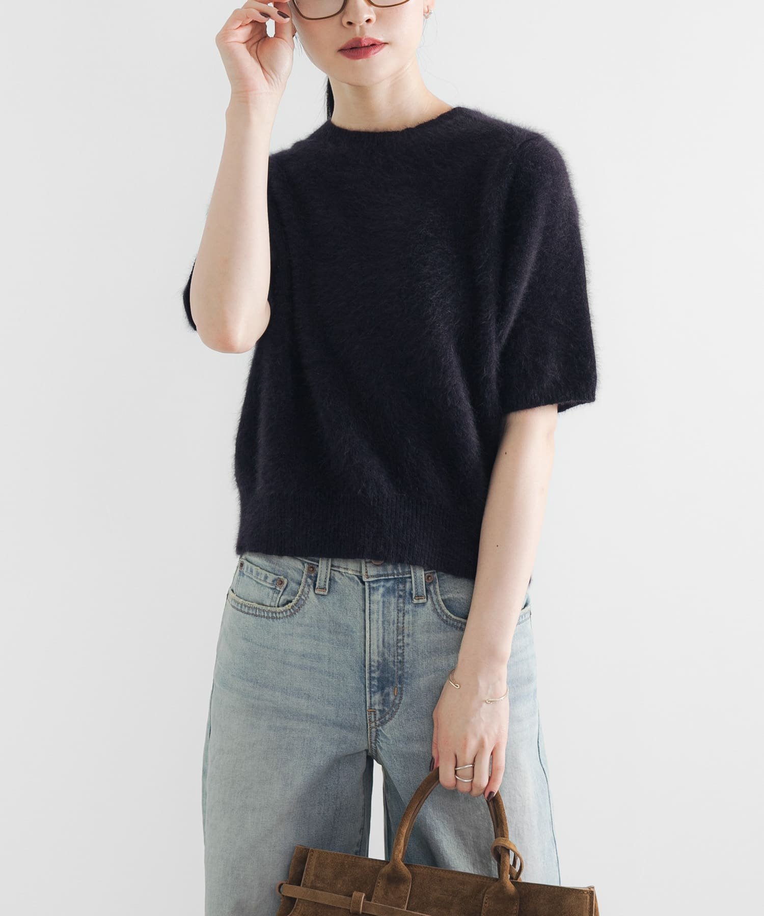 【アーバンリサーチ/URBAN RESEARCH】のFOX/CASHMEREハーフスリーブニット インテリア・キッズ・メンズ・レディースファッション・服の通販 founy(ファニー) 　ファッション　Fashion　レディースファッション　Fashion for Women　トップス・カットソー　Cut & Sew Tops　ニット　Knit Tops & Sweaters　2025年　2025　2025-2026秋冬・A/W　Autumn/Winter 2025–26 AW25–26　冬　Winter / This Winter　カットソー　Cut and Sewn Top　デニム　Denim, Jeans Material　フォックス　Fox, Fox Fur　ベーシック　Basic, Essential　ボトム　Bottoms, Lower Wear　半袖　Short Sleeve, Half Sleeve　A/W・秋冬　Autumn/Winter　NAVY|ID: prp329100004738693 ipo3291000000034228018