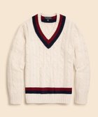 【ブルックス ブラザーズ/Brooks Brothers / MEN】のウール ケーブル Vネックテニスセーター 人気、トレンドファッション・服の通販 founy(ファニー) ファッション Fashion メンズファッション Fashion for Men セーター Sweater, Knitwear thumbnail アイボリー|ID: prp329100004738712 ipo3291000000034228091