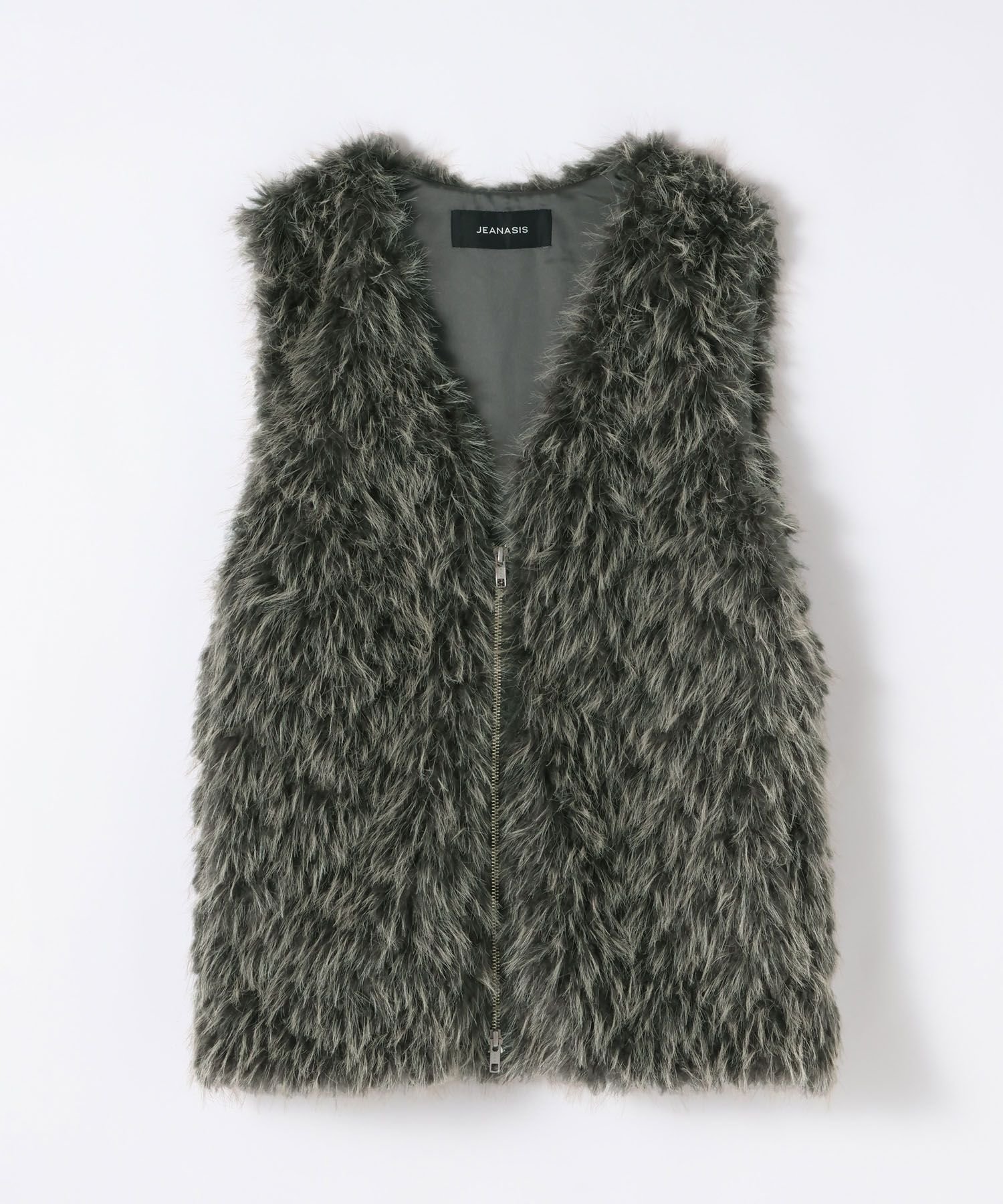 【ジーナシス/JEANASiS】のMIXカラーファーベスト インテリア・キッズ・メンズ・レディースファッション・服の通販 founy(ファニー) 　ファッション　Fashion　レディースファッション　Fashion for Women　アウター　Coat / Outerwear Collection　トップス・カットソー　Cut & Sew Tops　ベスト&ジレ / 重ね着スタイル　Vests & Gilets　おすすめ　Recommended / Our Picks　カットソー　Cut and Sewn Top　ジップ　Zip, Zipper　スウェット / スエット　Sweatshirt, Sweatwear　デニム　Denim, Jeans Material　ベスト　Vest, Waistcoat　ボトム　Bottoms, Lower Wear　ランダム　Random, Irregular　ロング　Long, Long-Length　A/W・秋冬　Autumn/Winter　長袖　Long Sleeve, Full Sleeve　グレー|ID: prp329100004738724 ipo3291000000034228165