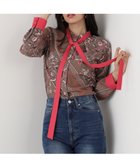 【ピンキーアンドダイアン/Pinky&Dianne】のフローラルスカーフプリントブラウス 人気、トレンドファッション・服の通販 founy(ファニー) ファッション Fashion レディースファッション Fashion for Women トップス・カットソー Cut & Sew Tops シャツ・ブラウス・オフィスカジュアル Elegant Blouses & Button-Ups アンティーク Antique-Inspired エレガント 上品 Elegant カフス Cuff Design クラシカル Classical, Vintage-Inspired シンプル Simple, Minimal スカーフ Scarf, Neckwear スタンド Stand Collar, Upright Stand ストレッチ Stretch, Stretchy Fabric ドレープ Drape, Draping Fabric パターン Pattern, Design Print プリント Print, Printed Pattern リボン Ribbon, Bow thumbnail バーントアンバー7|ID: prp329100004738818 ipo3291000000034228664