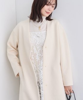 【インディヴィ/INDIVI】の【秋/軽羽織り】ノーカラーミドル丈ライトコート 人気、トレンドファッション・服の通販 founy(ファニー) ファッション Fashion レディースファッション Fashion for Women アウター Coat / Outerwear Collection コート・ロングコート・ピーコート Long Coats, Peacoats & More 秋 Autumn カーディガン Cardigan, Knitwear シンプル Simple, Minimal ストレッチ Stretch, Stretchy Fabric スマート Smart, Elegant ポケット Pocket, Pocket Detail 羽織 Haori, Light Jacket ミドル Middle Length, Mid Height |ID:prp329100004738819