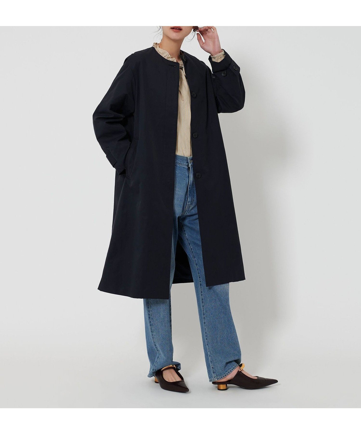 【ユナイテッドアローズ/UNITED ARROWS】のコットンナイロン ノーカラー コート インテリア・キッズ・メンズ・レディースファッション・服の通販 founy(ファニー) ファッション Fashion レディースファッション Fashion for Women アウター Coat / Outerwear Collection コート・ロングコート・ピーコート Long Coats, Peacoats & More コンパクト Compact, Small Size シンプル Simple, Minimal 定番 Standard, Basic Item ミックス Mix, Mixed Style ロング Long, Long-Length アウトレット Outlet / Clearance おすすめ Recommended / Our Picks NAVY|ID: prp329100004738831 ipo3291000000034497467