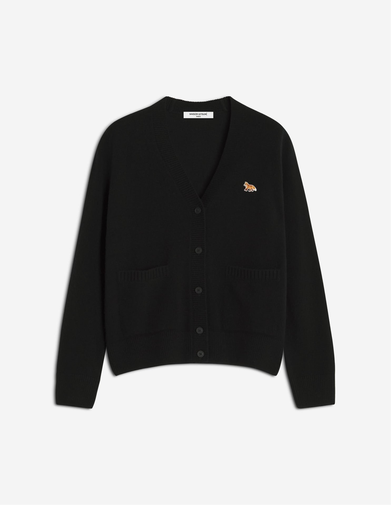 【メゾン キツネ/MAISON KITSUNE】のMaison Kitsune/BABY FOX LAMBSWOOL BOXY CARDIGAN 人気、トレンドファッション・服の通販 founy(ファニー) 　ファッション　Fashion　レディースファッション　Fashion for Women　トップス・カットソー　Cut & Sew Tops　カーディガン・羽織り　Layered Style Cardigans　冬　Winter / This Winter　カーディガン　Cardigan, Knitwear　パッチ　Patch, Appliqué　フォックス　Fox, Fox Fur　フレンチ　French, French Style　フロント　Front, Front Design　ポケット　Pocket, Pocket Detail　エレガント 上品　Elegant　無地　Plain, Solid Color　A/W・秋冬　Autumn/Winter　長袖　Long Sleeve, Full Sleeve　 other-1|ID: prp329100004738847 ipo3291000000034581691