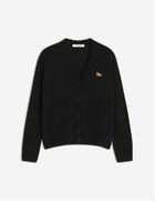 【メゾン キツネ/MAISON KITSUNE】のMaison Kitsune/BABY FOX LAMBSWOOL BOXY CARDIGAN 人気、トレンドファッション・服の通販 founy(ファニー) ファッション Fashion レディースファッション Fashion for Women トップス・カットソー Cut & Sew Tops カーディガン・羽織り Layered Style Cardigans 冬 Winter / This Winter カーディガン Cardigan, Knitwear パッチ Patch, Appliqué フォックス Fox, Fox Fur フレンチ French, French Style フロント Front, Front Design ポケット Pocket, Pocket Detail エレガント 上品 Elegant 無地 Plain, Solid Color A/W・秋冬 Autumn/Winter 長袖 Long Sleeve, Full Sleeve thumbnail BLACK|ID: prp329100004738847 ipo3291000000034581692