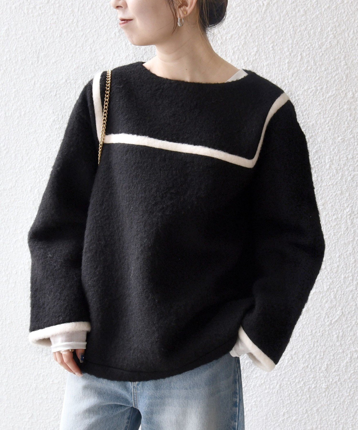 【シップス フォー ウィメン/SHIPS】の《追加 》SHIPS any バイカラー セーラー デザイン プルオーバー インテリア・キッズ・メンズ・レディースファッション・服の通販 founy(ファニー) ファッション Fashion レディースファッション Fashion for Women トップス・カットソー Cut & Sew Tops カジュアルプルオーバー・ニットトップス Pullovers & Knit Tops / Casual Pullovers ウォーム Warm Fabric シンプル Simple, Minimal ボトム Bottoms, Lower Wear モコモコ Fuzzy, Fluffy A/W・秋冬 Autumn/Winter 2025年 2025 2025-2026秋冬・A/W Autumn/Winter 2025–26 AW25–26 ブラック|ID: prp329100004739078 ipo3291000000034548306