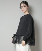 【ナノ ユニバース/nano universe】の裾レースコンビペプラムカットトップス ブラック|ID: prp329100004739137 ipo3291000000034560130