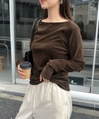 【アンドミー/andme】のベロア チュール サイド ギャザー 袖 トップス ブラウン|ID: prp329100004739148 ipo3291000000034232904