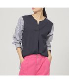 【エヴェックス バイ クリツィア/EVEX by KRIZIA】の【ウォッシャブル】ラメストライプジャージ-コンビプルオーバー 人気、トレンドファッション・服の通販 founy(ファニー) ファッション Fashion レディースファッション Fashion for Women トップス・カットソー Cut & Sew Tops カジュアルプルオーバー・ニットトップス Pullovers & Knit Tops / Casual Pullovers ウォッシャブル Machine Washable コンビ Combo, Combination Style スキッパー Skipper, Open Collar ストライプ Stripe, Striped Pattern パターン Pattern, Design Print ベーシック Basic, Essential ボトム Bottoms, Lower Wear 夏 Summer 定番 Standard, Basic Item 春 Spring S/S・春夏 SS, Spring/Summer, Warm Season thumbnail ネイビー|ID: prp329100004739259 ipo3291000000034234173