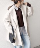 【シップス フォー ウィメン/SHIPS】のSHIPS any シャギー フーディー ガウン コート ホワイト|ID: prp329100004739276 ipo3291000000034789374