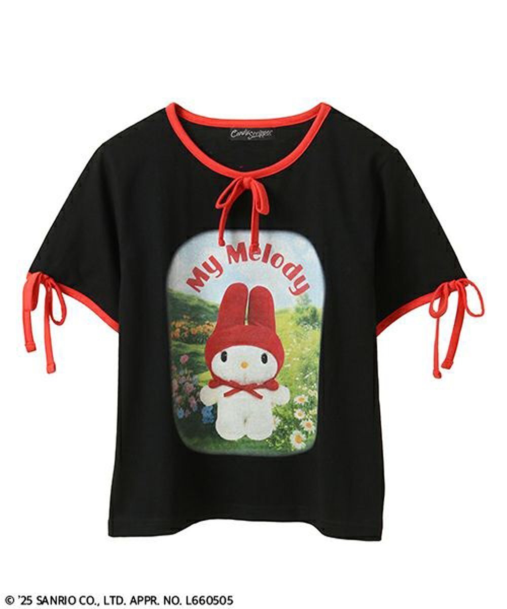 【キャンディストリッパー/Candy Stripper】の【MY MELODY】FANCY TOPS インテリア・キッズ・メンズ・レディースファッション・服の通販 founy(ファニー) 　ファッション　Fashion　レディースファッション　Fashion for Women　トップス・カットソー　Cut & Sew Tops　コラボ　Collaboration, Collab　コンパクト　Compact, Small Size　パイピング　Piping, Trim Design　モチーフ　Motif, Design Theme　リボン　Ribbon, Bow　BLACK×RED|ID: prp329100004739317 ipo3291000000034234524