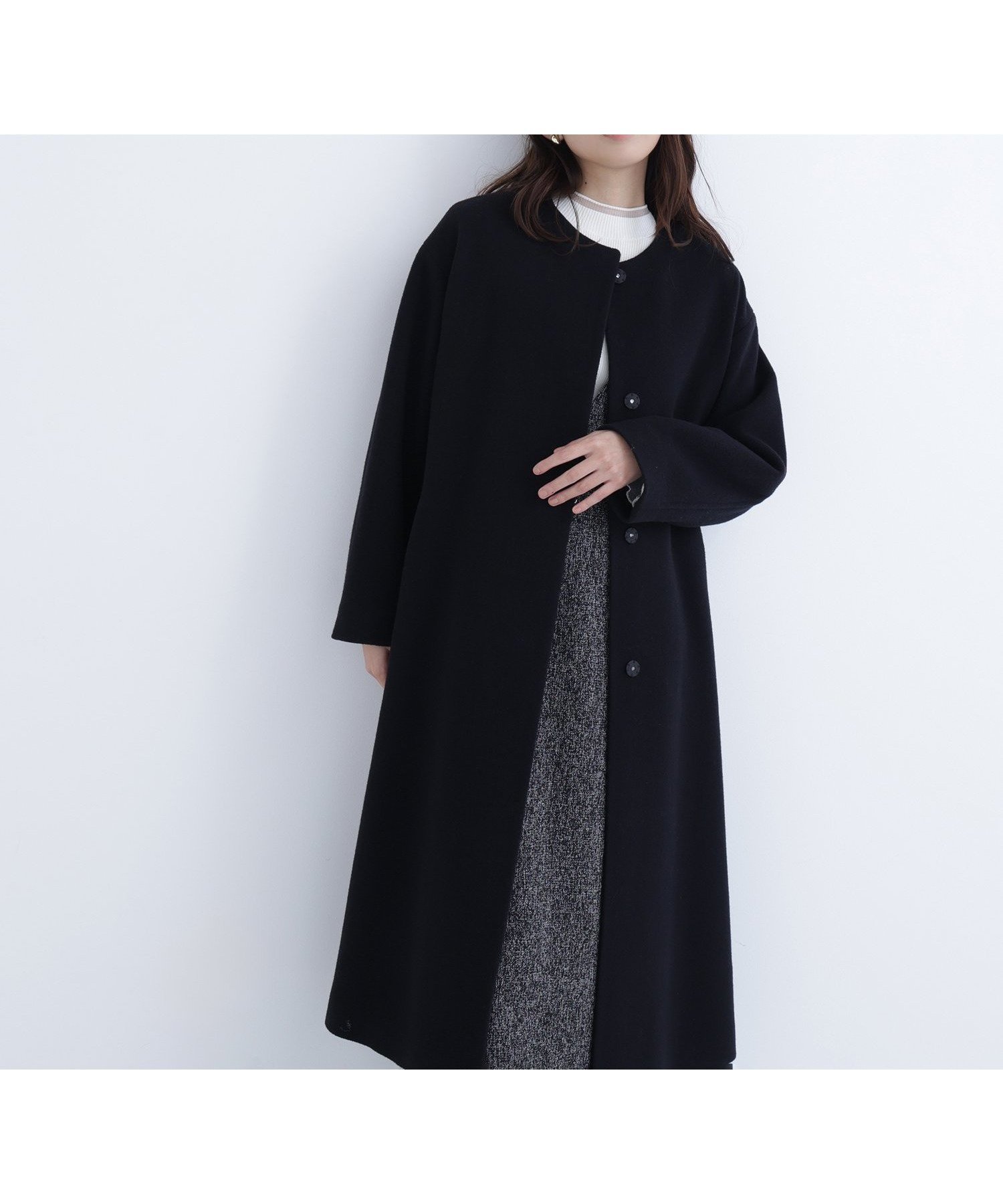 【ナチュラル ビューティー ベーシック/NATURAL BEAUTY BASIC】のフォルムノーカラーロングコート 人気、トレンドファッション・服の通販 founy(ファニー) ファッション Fashion レディースファッション Fashion for Women アウター Coat / Outerwear Collection コート・ロングコート・ピーコート Long Coats, Peacoats & More ショルダー Shoulder, Shoulder Strap スタイリッシュ Stylish, Fashionable ドロップ Drop Shoulder, Dropped Style バランス Balance, Style Balance ロング Long, Long-Length other-1|ID: prp329100004739384 ipo3291000000034850944